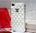 White and Silver Leather designer inspired Iphone 4 Case