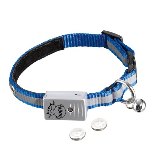 Nobby 78081 LED Blinkhalsband 12 mm, 24-26 cm, blau mit Reflektorstreifen