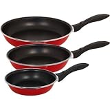 Review Magefesa  / Magefesa 01SALOPROIR Provence Red Gloss Enamel On Steel 7, 9, and 11 Inch Fry Pan Set