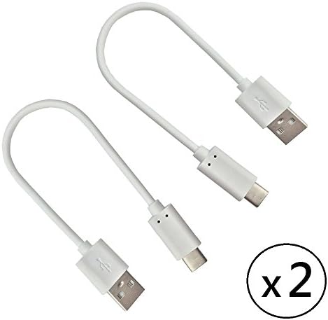 2-Pack 8 inch USB Type C (USB-C) to USB 2.0 Type A Charging and Sync Cable for Google Pixel, Pixel XL, Moto Z, Nexus 5X, 6P, LG V20, G5, HTC 10, Nextbit Robin and Type-C Phone (2x White-0.2M)