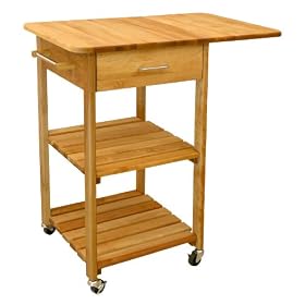 Catskill Craftsmen Butcher Block Cart with Two Shelves by Catskill Craftsmen