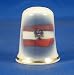 Porcelain China Collectable Thimble -- Flag of Austria with Free Gift Box