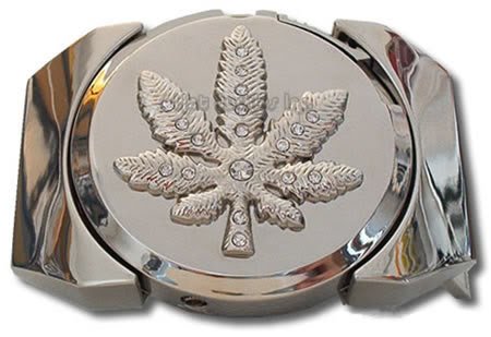 Marijuana Pot Leaf Lighter Belt Buckle (LT-025)