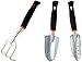 HedgX 3 Piece Garden Tool Set Best as Gift Kit for Back Yard Gardener. Prime Hand Planting Gadgets for Men and Women. Includes Ergonomic Handled Rake Trowel and Transplanter. Buy Excellent Bundle Now!
