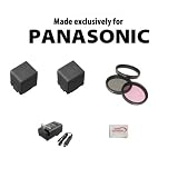 2 Pack Of Intelligent Li-Ion Extended Life Replacement Battery for Panasonic VW-VBG260 3500 MAH Each 7000 MAH in Total! For Panasonic Camcorder AG-HMC150 + 110/220V DE-A51BA Replacement 1 Hour Home & Car Charger + 3 Piece 72 MM Multi Coated HD Filter Kit (UV,PL,FLD) + SSE Cleaning Cloth