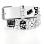GENUINE LEATHER SKULL SNAP ON BELT WITH A DETACHABLE BUCKLE FIT ANY KIND OF BUCKLE