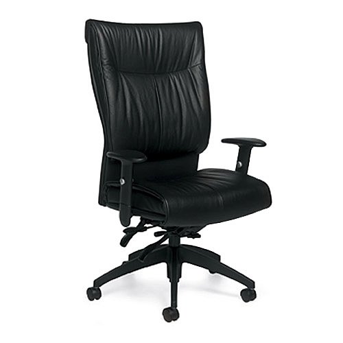 SoftCurve High Back Leather Executive Chair Black Leather/Black Frame