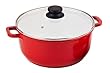 Vinaroz Die Cast Aluminum with Ceramic Coating 24-Cm 4.2-Quart Casserole with Lid and Vent, Red