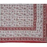 ShalinCraft Home Interior Decorating Cotton Flat Bed Sheets India Block Printing Queen Size (bshtd565)