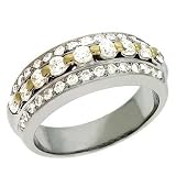 14k Two-Tone Trendy 0.96 Ct Diamond Band Ring - Size 7.0