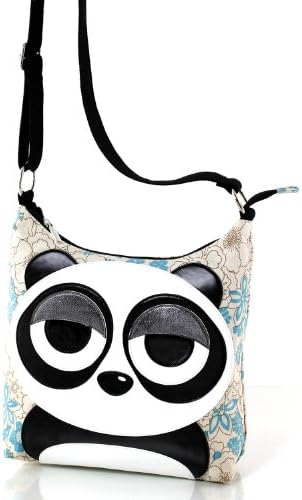 Sleepy Eyed Panda Bear Canvas Cross Body Shoulder Bag
