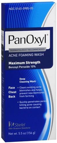 Panoxyl 10 Percent Foaming Acne Wash 5.5 Oz (Pack of 6) Treatment Beauty Skin