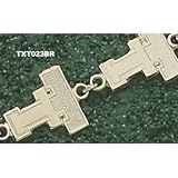 Texas Tech Red Raiders Solid 10K Gold Double ''TT'' 1/2'' Bracelet 7''