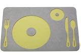 True Fabrications Felt Table Setting Placemat, Set of 2, Modern Gren/ Warm Grey