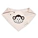 Super Soft 100% Organic Natural Cotton 'Monkey Around Baby' Bandana Drool Bibs with Snaps for Girl or Boy - Reversible Set of 4 - Premium Unisex Baby Shower Gift Set - Handkerchief Baby Bib Bandanas