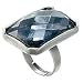 Primrose Hill R2560 Black Diamond Glass Rectangular Adjustable Ring