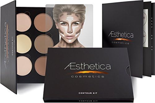 Aesthetica Cosmetics Contour and Highlighting Powder Foundation Palette / Contouring Makeup Kit; Easy-to-Follow, Step-by-Step Instructions Included