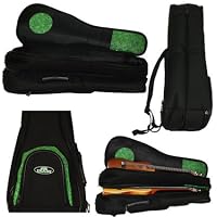 DOUBLE TENOR, DELUXE PADDED BACKPACK UKULELE BAG, PAISLEY, GREEN