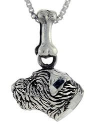 Sterling Silver Border Terrier Dog Pendant