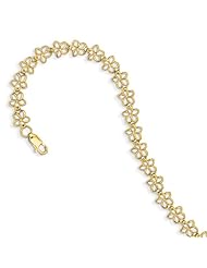 14k Plumeria Bracelet Length 7"