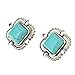 Ginasy Silver Plated Geometry Nature Turquoise Stud Earrings