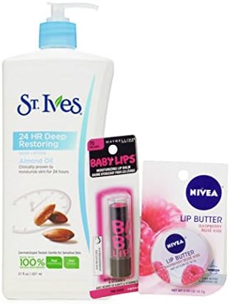 St. Ives Almond Oil Body Lotion, Lip Butter Baby Lips