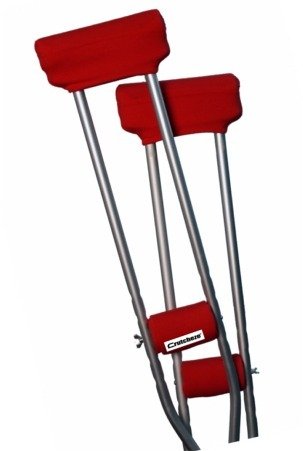 Crutcheze Atomic Red Underarm Crutch Pad and Hand Grip Covers with Comfortable Padding