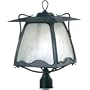 Kenroy Home 70264EP Gaudi Post Lantern with Frosted Seeded Glass Panels, Ebony Pearl