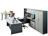 Bow Front Right U Desk with Hutch