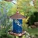 GLOW in the dark BLUE glass BIRD Feeder Yard ART NEW GID glowing solar powered
