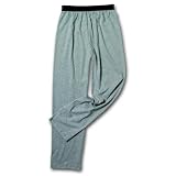 Heather Gray cotton jersey pants exposed elastic waist, unisex false fly, available in 5 colors and 5 adult sizes, S to XXL