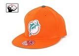 Miami Dolphins Orange Vintage Throwback Mitchell And Ness Hat / Cap