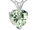 2.00 cts Genuine Green Amethyst Heart Emerald Pendant - 14kt White or Yellow Gold