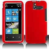 Red Hard Plastic Rubberized Case Cover for HTC 7575 Arrive