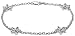 Sterling Silver Bracelet with Flower Stations, 7