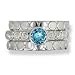 Sterling Silver Swiss Blue Topaz Stack Ring By Sajen, Size 10