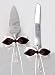 Brown Satin Bow Ivory Cake Knife and Server Set for Wedding or Birthday NEW