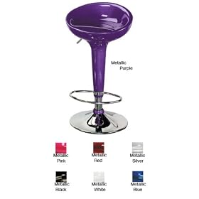 Click here to buy Scoop Bar Stools in Seven Colors - Size 23 - 33 Metallic Red by Pure Modern.
