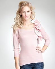Ruffled Bow 3/4 Sleeve Top