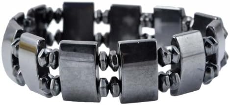 Black Magnetic Stretch Simulated Hematite Beaded Bracelet