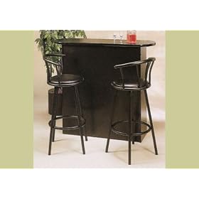 Click here to buy New Black Home Wine Pub Bar Stools Barstool Set by Coaster.
