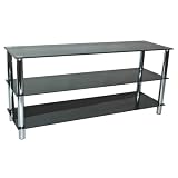 MATRIX - Metal + Glass 3 Tier TV Stand / Coffee Table - Black + Chrome 41lZnUpaMVL. SL160