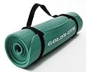 GOLD'S GYM Ribbed Comfort Rubber Mat Green with Carry Straps
