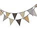 INFEI 3.5M/11.5Ft Multi-colored Floral Fabric Triangle Flags Bunting Banner Garlands for Wedding, Birthday Party, Outdoor & Home Decoration (Coffee)