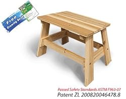 Lohasrus Kids Patio End Table MM20201- Passed Safety Standards ASTM F963-07, Unfinished Fir, for ages 2 to 6, Free Drawing Book