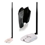 Alfa AWUS036NHR - High-Gain 2000mw 2W 802.11 B/G/N Wireless USB Network Adaptor With 5dBi and 9dBi Antenna & A Suction cup / Clip Window Mount dock - Wireless-N 802.11n Wi-Fi - 150Mbps - 2.4 GHz - 5dBi Antenna - Long Range - Realtek Chipset - Strongest on the Market