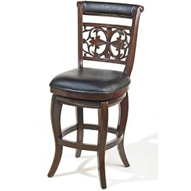 Click here to buy Lilly Stool W leather Top Bar Dark Mahogany by Home Decorators Collection.