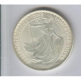 SILVER BRITANNIA, 2002 UNITED KINGDOM, GREAT BRITIAN ,ONE OUNCE SILVER BULLION COIN