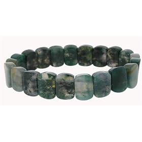 Mini Section Bracelet - Green Moss Agate by Toltec Trading Company