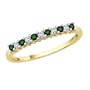 10K Yellow Gold 0.13 ct. Diamond with Alternating 0.13 ct. Emerald Anniversary Ring